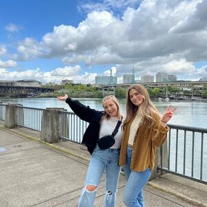 Left: wide leg jeans with knee holes